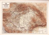 PM269N Transilvania și Banatul &icirc;n anul 1871 pe o hartă maghiară după cartograful german Justus Perthes