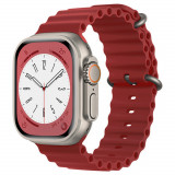 Curea pentru Apple Watch 1/2/3/4/5/6/7/8/SE/SE 2 (38/40/41mm) - Techsuit Watchband (W038) - Wine Red