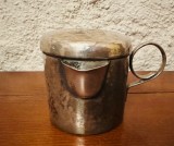 CANA VECHE, DIN METAL ARGINTAT, PENTRU BEBELUSI H7,5CM