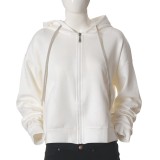 Hanorac alb cu gluga