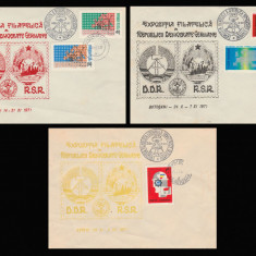 1971 Expozitia filatelica RDG, plicuri stampile speciale Botosani Dorohoi Saveni
