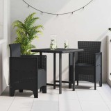 Set de 2 scaune de grădină antracit din ratan poliesteric