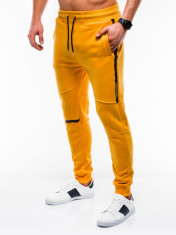Pantaloni barbati, de trening, galben, slim fit, sport, street, model nou - P743 foto