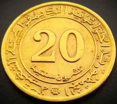 Moneda comemorativa 20 CENTIMES - ALGERIA, anul 1972 * cod 3153 foto
