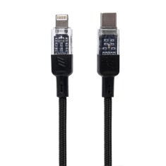 Cablu Date si Incarcare cu invelis Textil, Hoco U129, USB-C la Lightning, 27W, Fast Charging, Lungime Cablu