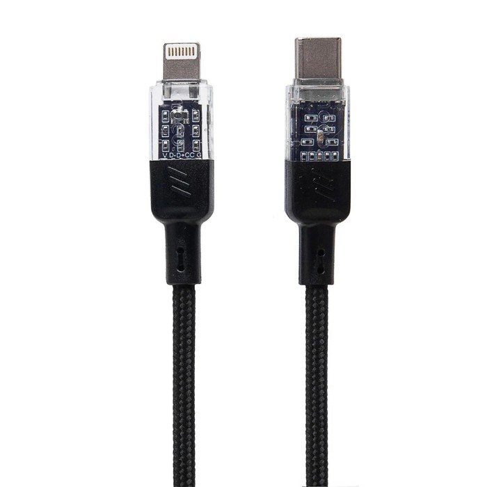 Cablu Date si Incarcare cu invelis Textil, Hoco U129, USB-C la Lightning, 27W, Fast Charging, Lungime Cablu