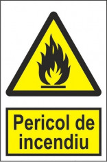 Indicator Pericol de incendiu - Semn Protectia Muncii foto