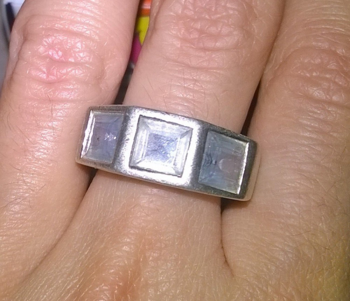SUPERB! inel argint 925 antic cu topaze naturale!!