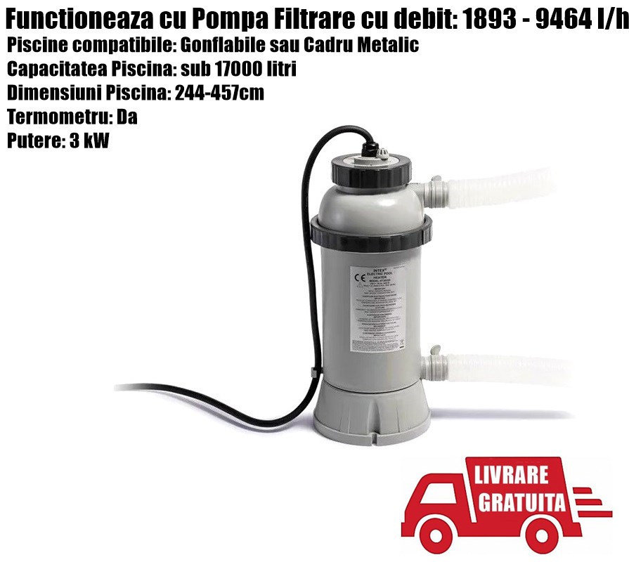 Incalzitor Apa Piscina Electric 3kw + Termometru + LIVRARE GRATUITA |  Okazii.ro