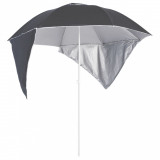Umbrela de plaja cu pereti laterali Antracit 215 cm GartenMobel Dekor, vidaXL