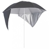 Gossi umbrela de plaja cu pereti laterali antracit 215 cm
