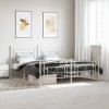 Gossi cadru de pat metalic cu tablie de cap/picioare, alb, 180x200 cm