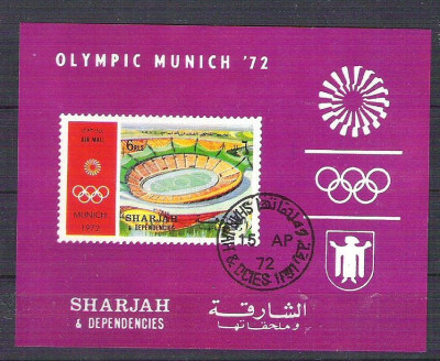 Sharjah 1971 Olympics, imperf. sheet, used I.095 foto