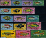 244-BURUNDI 1967-PESTI-Serie completa de 16 timbre nestampilate MNH, Nestampilat
