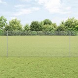 Cumpara ieftin Gard din plasa sudata cu stalpi 50 x 1 m Otel Galvanizat