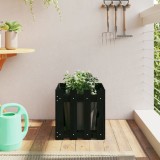 Jardiniera Grădină Neagră 40x40x40 cm din Lemn Masiv Pin vidaXL - Design Modern, Spațioasă pentru Flori și Plante