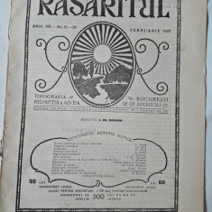 Revista Rasaritul, anul VII, nr.21-25/1925 (in cuprins, poezii de V. Militaru)