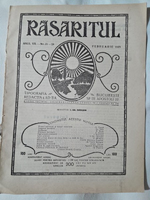 Revista Rasaritul, anul VII, nr.21-25/1925 (in cuprins, poezii de V. Militaru) foto