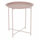 Masuta cafea cu tava detasabila din metal roz Render 47x47x50 cm