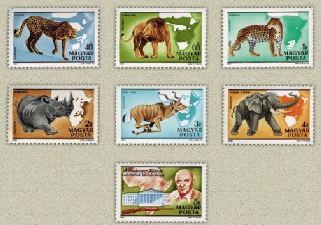 Ungaria 1981 - Fauna Africana, animale, serie neuzata