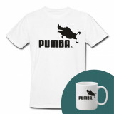 &quot;PUMBA&quot; Set Personalizat &ndash; Tricou + Cană Alb XL