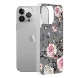 Techsuit - Marble Series - iPhone 13 Pro, gri cu flori