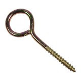 Cumpara ieftin Set 100 carlige cu filet pentru lemn, metal, galben, ER121 KOD111, inel &Oslash; exterior 35 mm, lungime totala 103 mm