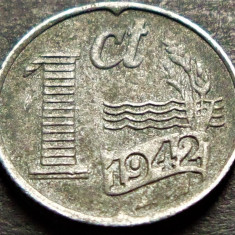 Moneda ISTORICA 1 CENT - OLANDA, anul 1942 *cod 572 = OCUPATIE NAZISTA