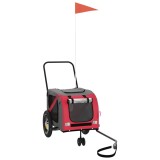 Cumpara ieftin Remorca bicicleta animale companie, rosu/negru, oxford/fier