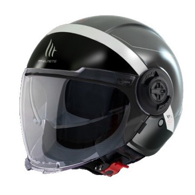Casca pentru scuter - motocicleta MT Viale SV S 68 Unit D2 gri mat (ochelari soare integrati) (open face) &amp;ndash; omologare noua ECE 22.06 S (55/56cm) foto