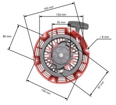 Demaror compatibil HONDA GX 160 / motoare chinezesti (fulie neagra)