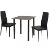 VidaXL Set masă și scaune de bucătărie, negru, 3 piese