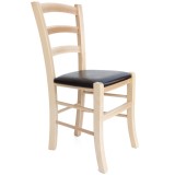 Scaun Paesana - cadru natur - imitatie piele negru - 21901