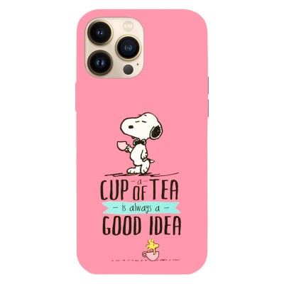 Husa compatibila cu Apple iPhone 13, Viceversa, model A cup of tea is always good ideea Snoopy , Silicon, TPU foto