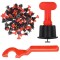Set clipsuri nivelare faianta 1,5 mm, 50 buc, cheie inclusa, reutilizabile, rosu/negru
