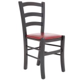 Scaun Paesana - cadru wenge - imitatie piele bordo - 21902
