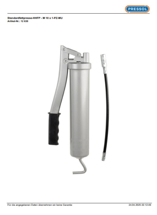 Pistol de gresat cu p&acirc;rghie manuală PRESSOL