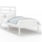 Cadru de pat mic single, alb, 75x190 cm, lemn masiv