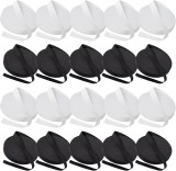 Set de 20 benzi elastice, alb/negru, poliester/latex, 5 m x 20 mm