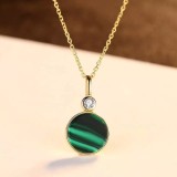 Cumpara ieftin Lantisor Din Argint Auriu --- Malachite Verde --- FINUT Arg399C, Argintboutique