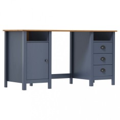 vidaXL Birou Hill, gri, 150x50x74 cm, lemn masiv de pin 289001