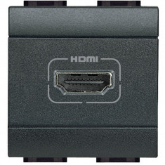 Priza conector HDMI Living Light Bticino 2M antracit L4284