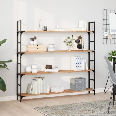 vidaXL Rafturi suspendate 2 buc. 120x20x2cm lemn masiv acacia netratat foto