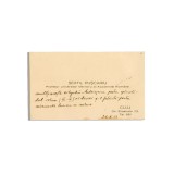 Sextil Pușcariu, carte de vizită cu dedicație, 1933