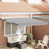 Copertina retractabila vidaXL, 3x2.5m, antracit/alb, aluminiu, protectie UV, montaj perete, terasa, balcon
