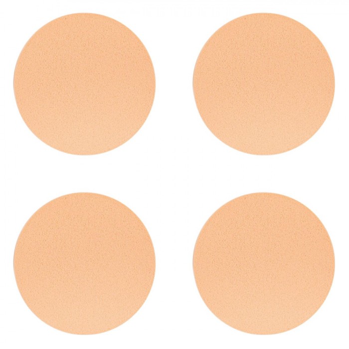 Bureți Machiaj, Rotunzi, Set 4 bucăți, Diametru 5.5 cm, Culoare Bej