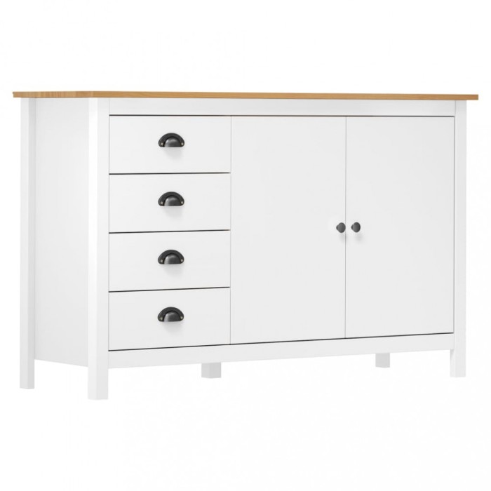 Gossi servanta hill, alb, 130x40x80 cm, lemn masiv de pin
