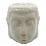 Vas aromaterapie din ceramica cu model buddha mic - alb, Stonemania Bijou