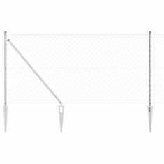 vidaXL &Icirc;mprejmuire din plasă cu st&acirc;lpi Argintiu 1 x 10 m Oțel 3351213