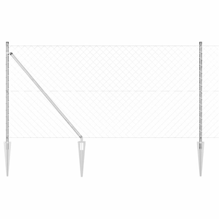 Set de St&acirc;lpi de Gard Argintiu 10 x 1 m Oțel galvanizat